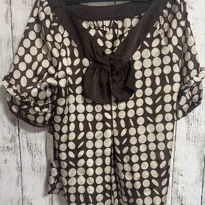 GRISBRLANC ドット柄 リボンブラウス