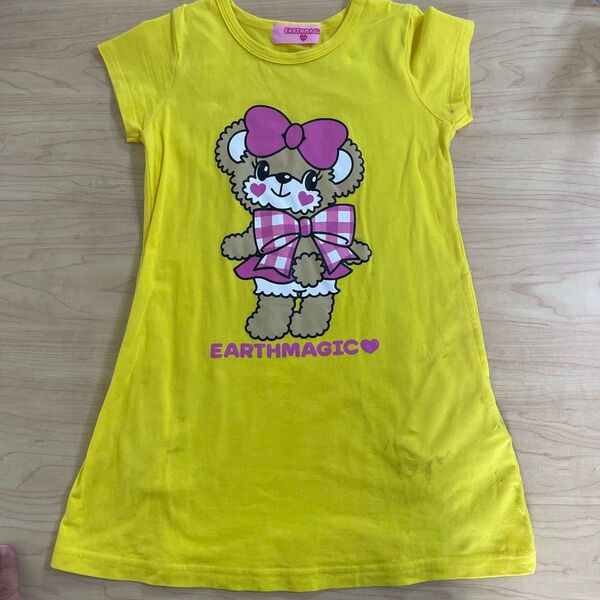EARTHMAGIC アースマジック マフィちゃん Tシャツ 120 イエロー