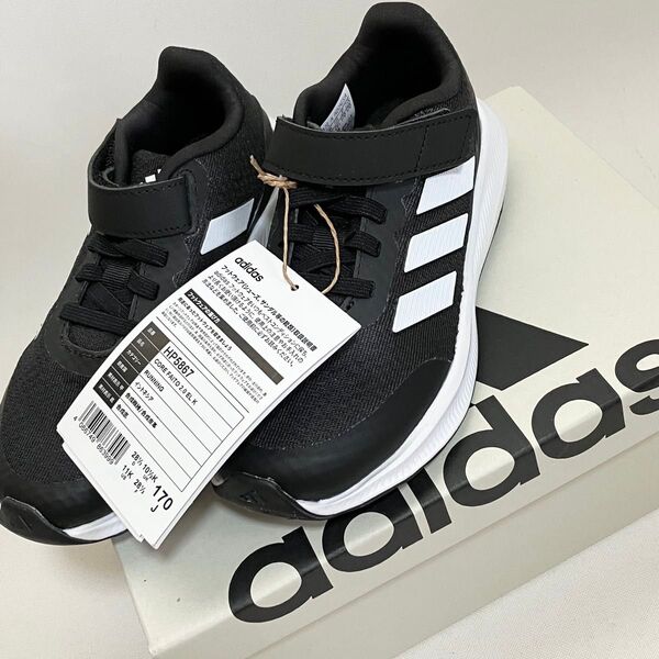 く新品 アディダス スニーカー 男の子 17cm キッズ 子供 女の子 黒 靴 ジュニアシューズ シューadidas
