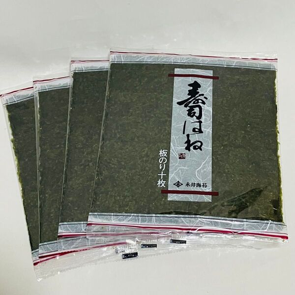 く新品 板のり 海苔 板海苔 10枚 4袋セット まとめ売り 大量 永井海苔 日本産