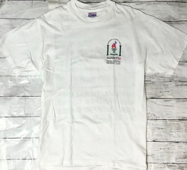 【レア古着】 90s アトランタオリンピック× swatch コラボTシャツ Lサイズ 白 1996年 ホワイト 五輪