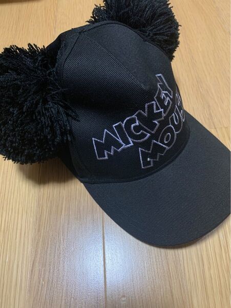ミッキーマウス 耳付きキャップ 黒