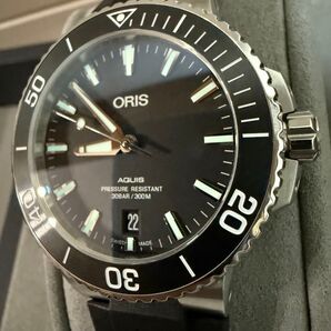 美品 ORIS オリスアクイスデイト自動巻き腕時計 300m防水