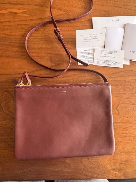 伊勢丹購入証明書あり☆セリーヌ トリオ ラージ ショルダーバッグ CELINE