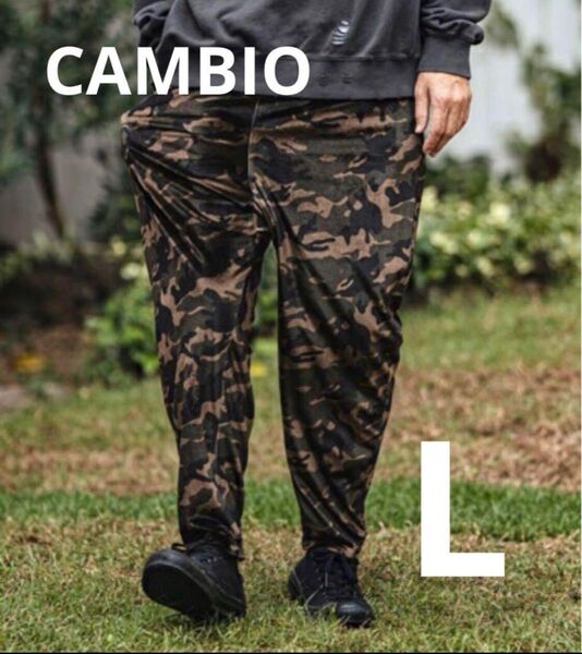 新品 CAMBIO カンビオ カモフラージュ柄ベロアパンツ L