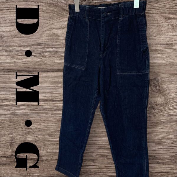 D.M.G ドミンゴ ワイドパンツ デニムパンツ パンツ ボトムス 長ズボン レディース S 濃紺 ゴム