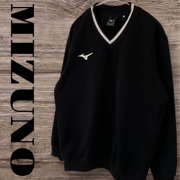 MIZUNO ミズノ トップス プルオーバー 長袖 ワンポイント レディース M ブラック 黒