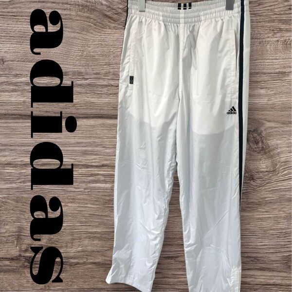 adidas アディダス パンツ ボトムス 長ズボン シャカシャカパンツ メンズ M ホワイト 白