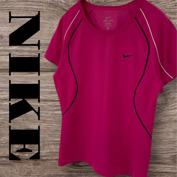 NIKE ナイキ Tシャツ トップス 半袖 スポーツウェア ゴルフシャツ レディース M ピンク