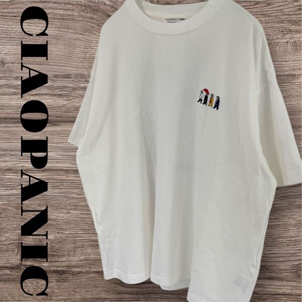CIAOPANIC チャオパニック Tシャツ トップス 半袖 プリントTシャツ メンズ M ホワイト 白 コットン 綿
