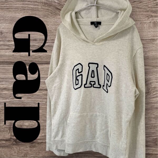 GAP ギャップ パーカー トップス 長袖 プルオーバーパーカー メンズ L ホワイト 白 フード付き