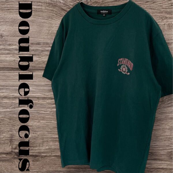 Doublefocus ダブルフォーカス Tシャツ トップス 半袖 メンズ M グリーン コットン 綿