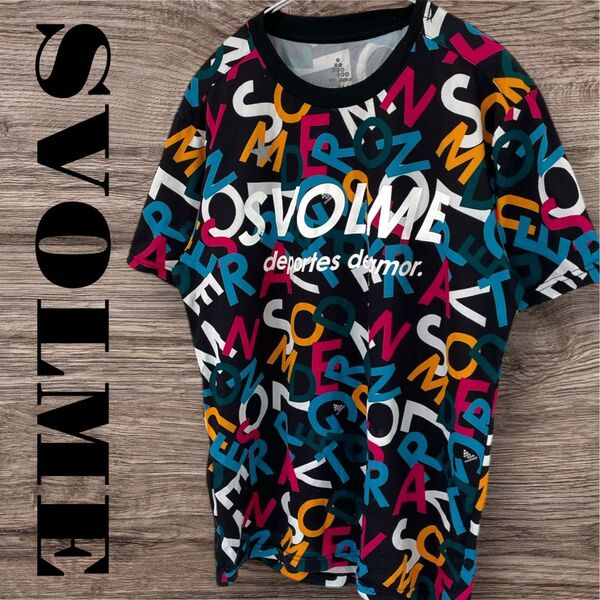 SVOLME スボルメ Tシャツ トップス 半袖 プリントTシャツ 総柄 メンズ M ブラック 黒