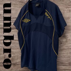 UMBRO アンブロ スポーツシャツ トップス Tシャツ 半袖 スポーツウェア メンズ XL LL O ネイビー 紺 ストレッチ