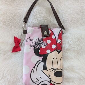 6月限定お値下げ中!ディズニー ミニーマウス スマホショルダーバッグ スマホミニポーチ