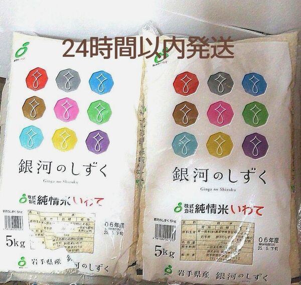 令和6年度 岩手県産 銀河のしずく 5kg×2袋 10kg 白米 特A ブランド米 送料無料 24時間以内