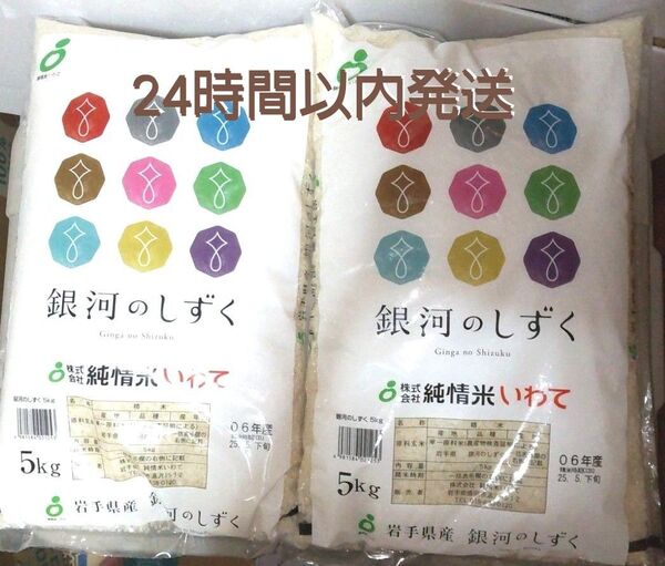 令和6年度 岩手県産 銀河のしずく 5kg×2袋 10kg 白米 特A ブランド米 送料無料 24時間以内