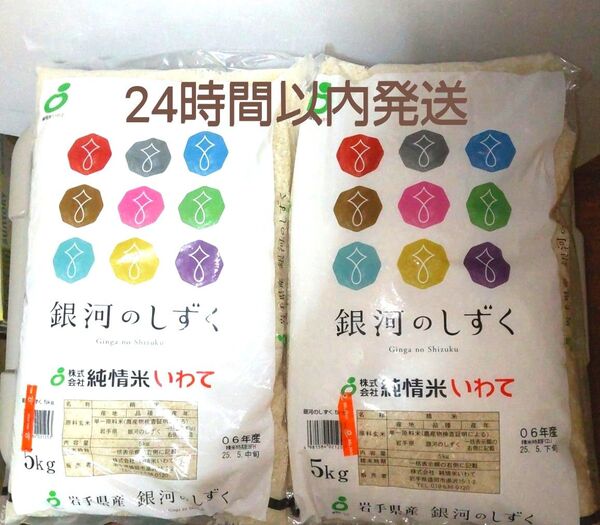令和6年度 岩手県産 銀河のしずく 5kg×2袋 10kg 白米 特A ブランド米 送料無料 24時間以内