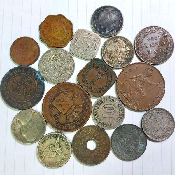 古銭 外貨 まとめて アメリカ ドイツ帝国 香港 植民地 外国 貨幣 硬貨 コイン 〜1940年代