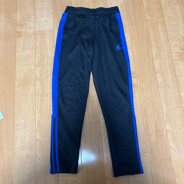 adidas ジャージズボン ブラック×ブルー 150センチ