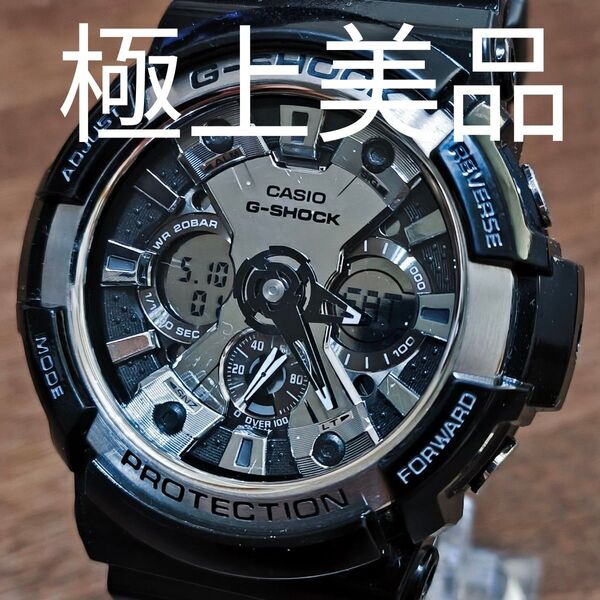 極美品 上物 CASIO G-SHOCK GA-200BW-1AJF ガリッシュブラック 電池交換済、異常無し