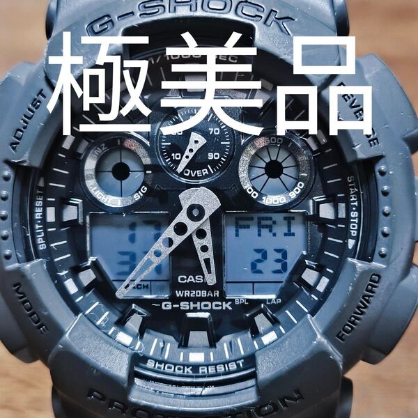 極美品 CASIO G-SHOCK GA-100CF-8 希少ダークグレー 電池交換済、異常無し【即日発送、送料無料、匿名配送】