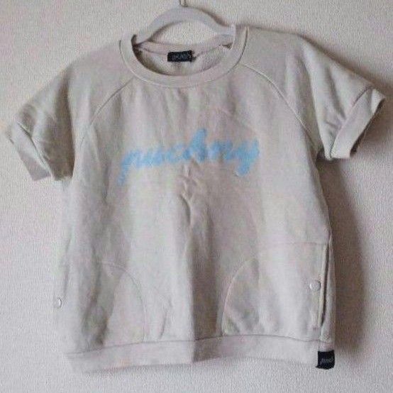 PUCH プフ ベージュ 半袖 ロゴ Tシャツ M ショート丈スエット/トレーナー トップス シンプル