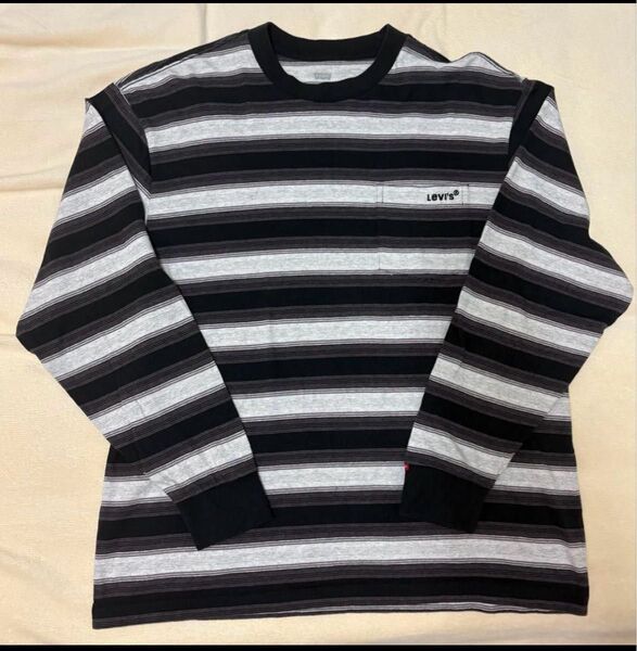 リーバイス ロンt Levi’s 長袖シャツ 日本Lサイズ相当 カットソー 長袖 コットン クルーネック ロンT ボーダー
