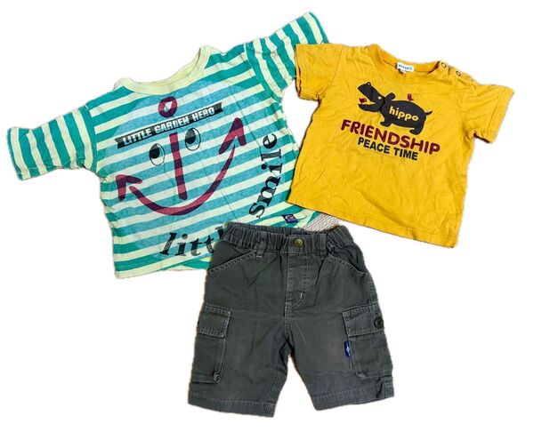 子供服 まとめ売り 3点セット 90 キッズ Tシャツ ショートパンツ 男の子