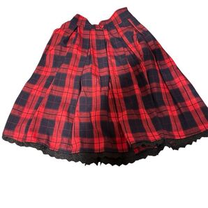 Haney Cinnamonチェックスカート赤黒 レース