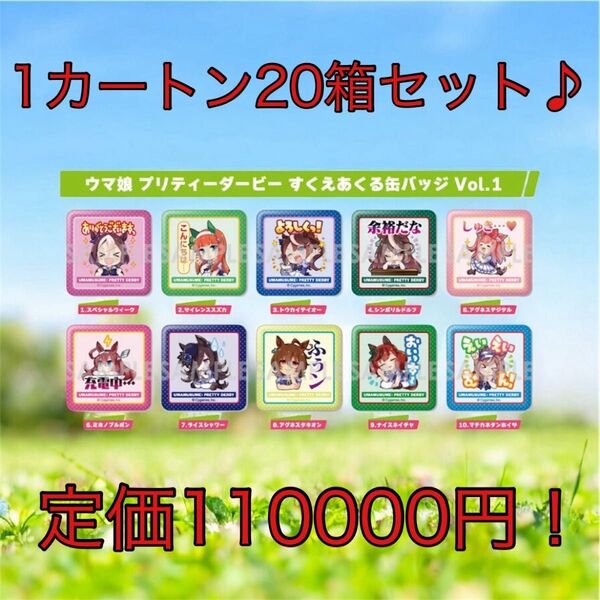 【1セットのみ!!】ウマ娘 プリティーダービー すくえあくる缶バッジVoL.1 全10種 コンプリート 1カートン(20箱)セット