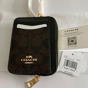 コーチ COACH ジップ カード ケース・シグネチャー キャンバス