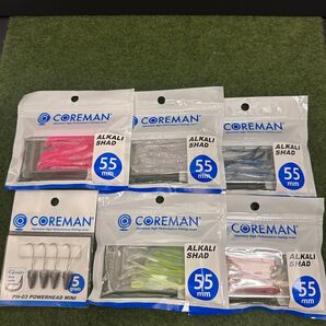 NO.5943 コアマン アルカリシャッド55 未開封品5点 パワーヘッド5g 未開封品1点 6点セット