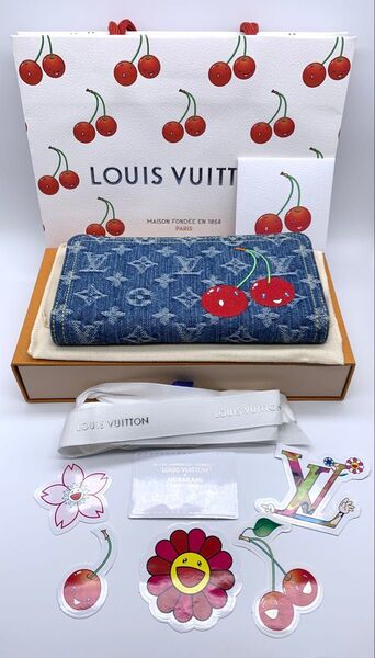 ルイヴィトン LOUIS VUITTON LV × TM ジッピー ウォレット 長財布 村上隆 デニム