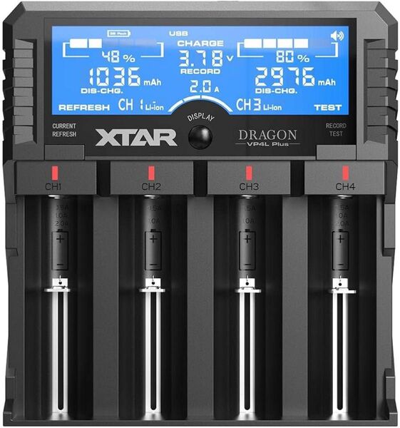 XTAR DRAGON VP4L Plus リチウム充電器 高機能電池充電器