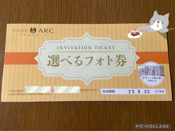 スタジオアーク 撮影券 Bコース+ デザインAS3面台紙 マイカメラok