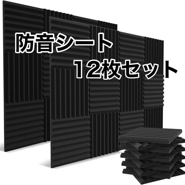 防音シート 12枚セット 遮音 吸音材 防音 消音 高密度