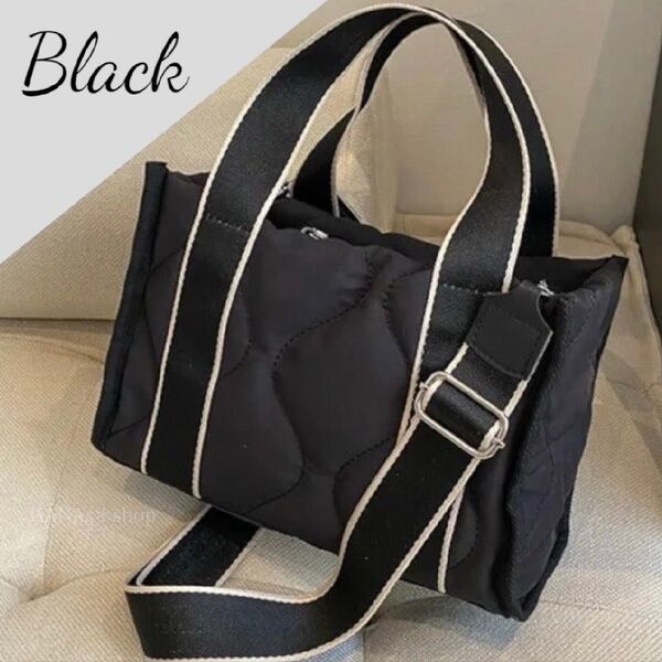 ショルダーバッグ ブラック ハンドバッグ 斜め掛け 可愛い キルティング 無地 肩掛け 黒 2way シンプル おしゃれ バッグ