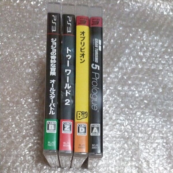 PS3ソフト4本 ジョジョの奇妙な冒険 トゥーワールド2 オブリビオン グランツーリスモPrologue