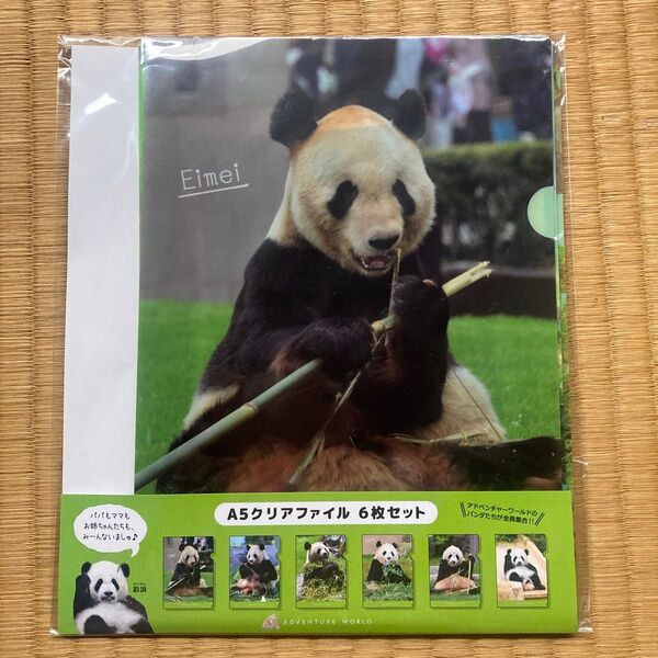 新品 アドベンチャーワールド パンダ クリアファイル A5 6枚セット