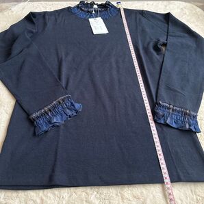 LUPILIEN フリルネックトップス チェック柄 ネイビー新品!!