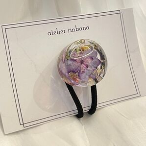 押し花のオイルインヘアゴム