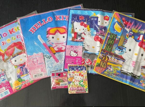ハローキティ ご当地限定 タオルハンカチ メモ帳 ピンバッジ まとめ売り