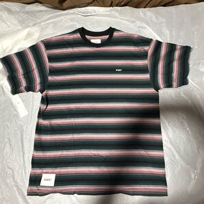 WTAPS 24SS BDY02/SS/COTTON.SING ボーダーT L GREEN Tシャツ