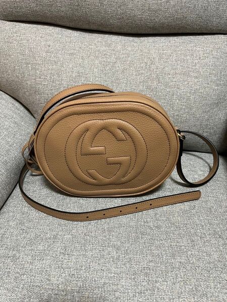 新品未使用 箱・袋付き GUCCI グッチ ショルダーバッグ 丸型 ベージュ