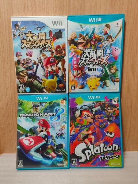 【Wii U ソフト】大乱闘 スプラトゥーン マリオカート 4本セット