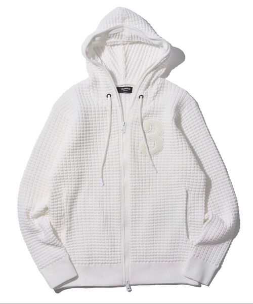 ☆新品☆メーカー完売品(1PIU1UGUALE3 RELAX) ワッフルジップアップパーカー ホワイトSize:M