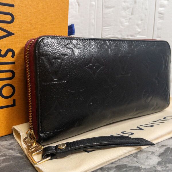 【美品】LOUIS VUITTON ルイヴィトン長財布アンプラント ジッピーウォレット ブラック黒 M61864 ユニセックス