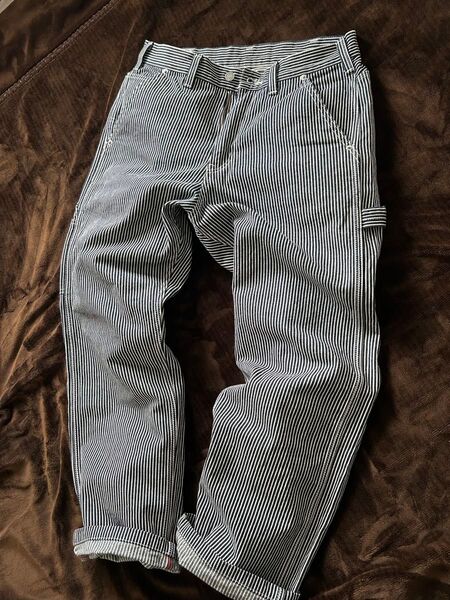 児島ジーンズ ペインターパンツ ヒッコリー サイズ32 美品 ワークパンツ カーハート LEE Carhartt 日本製
