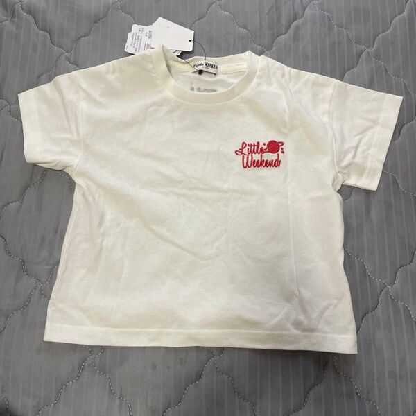 Little Weekend Tシャツ ホワイト 刺繍ロゴ 未使用